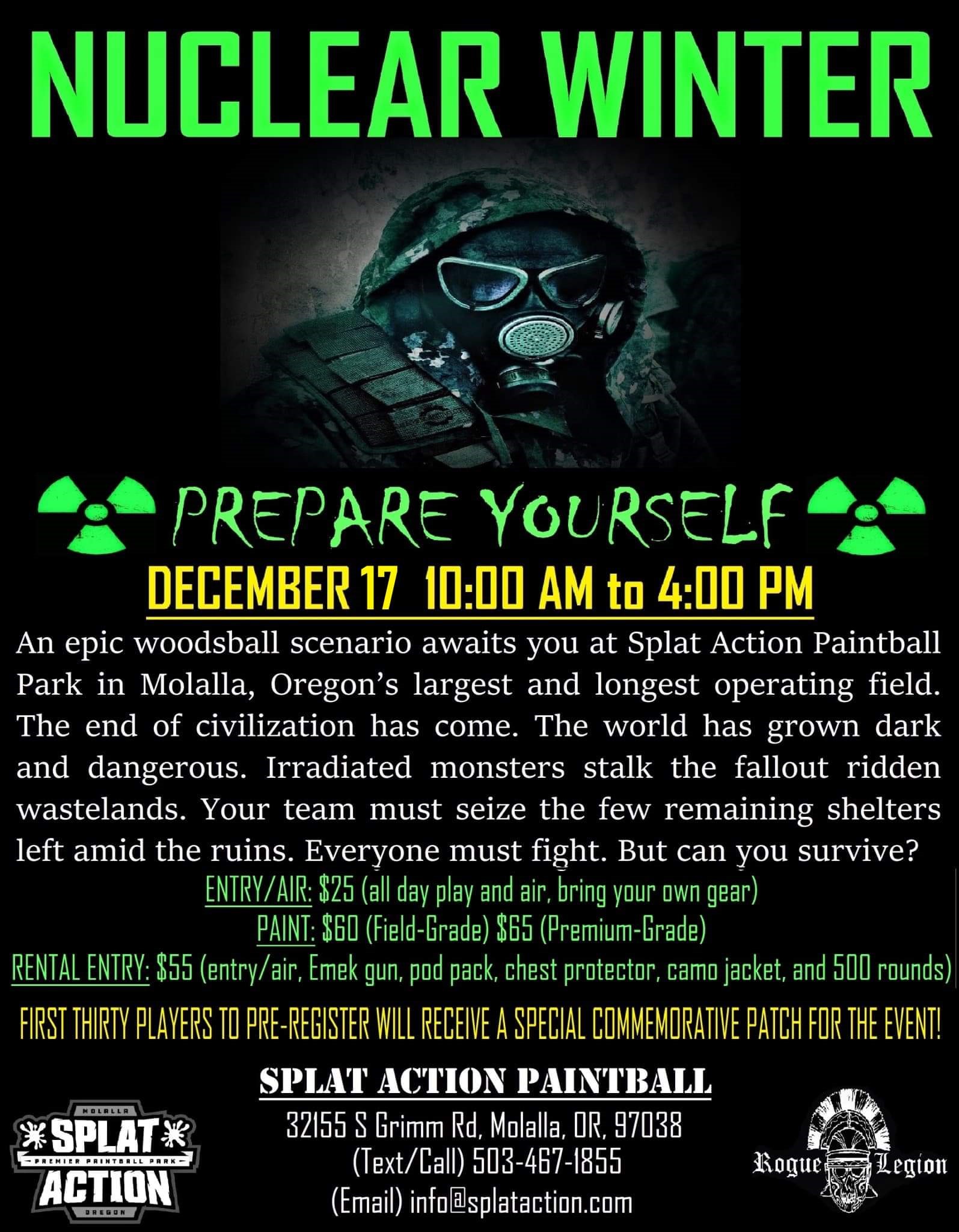 SPLAT ACTION Portland's Largest Outdoor Paintball Park since 1986